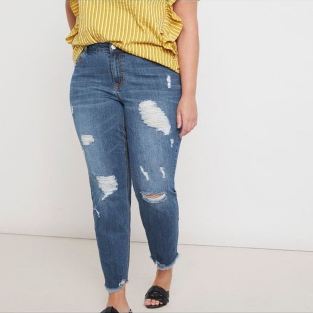 Eloquii 22 DistressedโBoyfriend Jeans